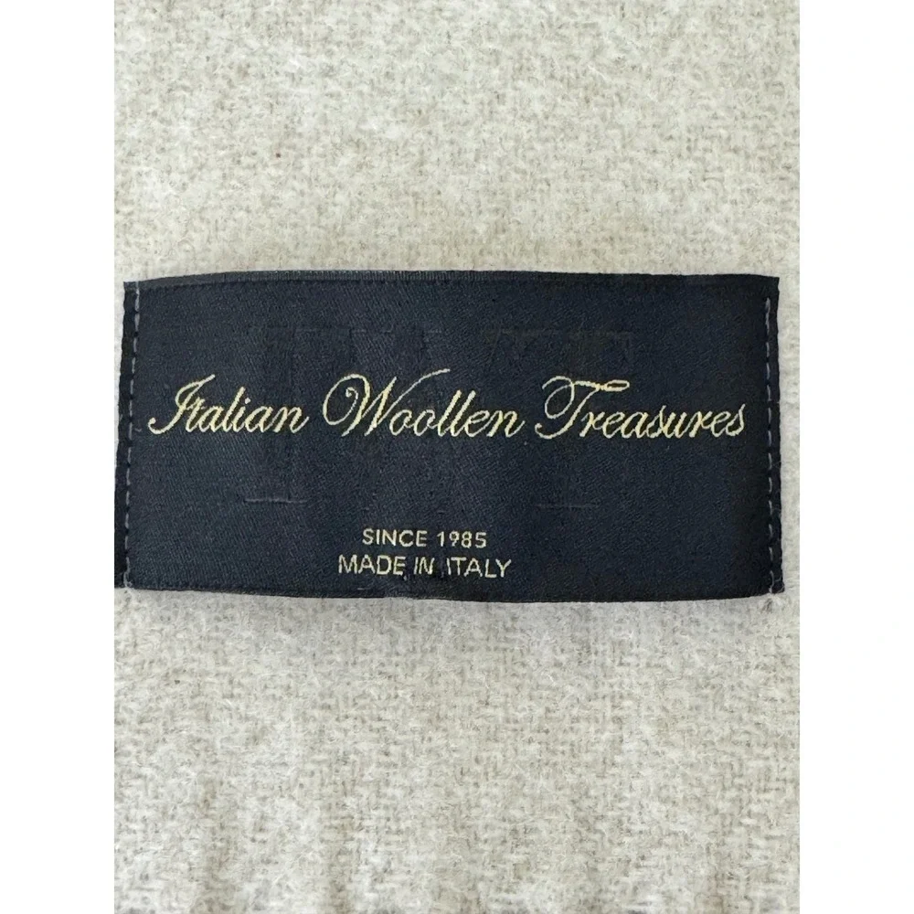 Italian Wool Treasures Wool Plaid‎ Scarf Cream/Tan/Brown 12